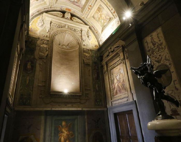 Juno Terrace and Andrea del Verrocchio’s Putto with a Dolphin, Palazzo Vecchio Museum, Florence, Italy. Restored with support from the Friends of Florence. Photograph: Ottaviano Caruso